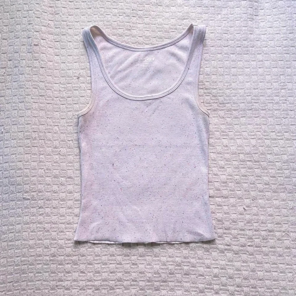 Women's White Ribbed Tank Top - Picture 2 of 4